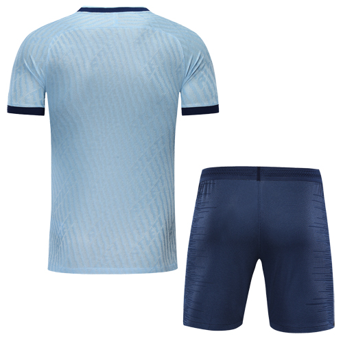 Atletico Madrid Style Customize Team Light Blue Soccer Jerseys Kit(Shirt+Short)