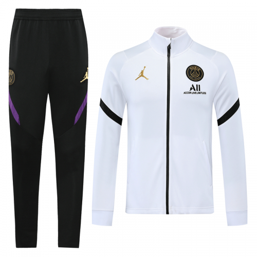 20/21 Jordan PSG White High Neck Collar Training Kit(Jacket+Trouser)