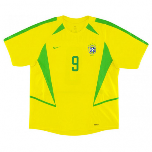 Brazil Ronaldo #9 Retro Jersey Home World Cup 2002