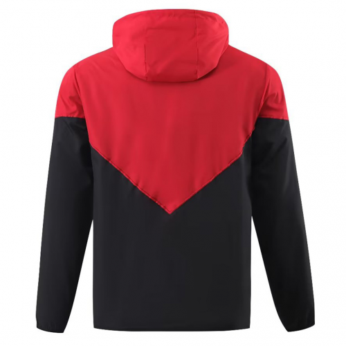 Manchester United Windbreaker Hoodie Jacket Red&Black 2023/24